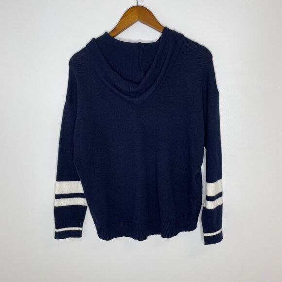 American Eagle Blue White Three Button Hooded Sweater Size XS Women’s NEW - Picture 7 of 7